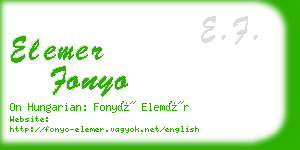 elemer fonyo business card